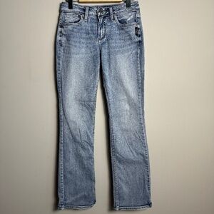 Silver Jeans Women's SUKI Slim Bootcut Faded Blue Jeans Size W27 Stretch Casual‎